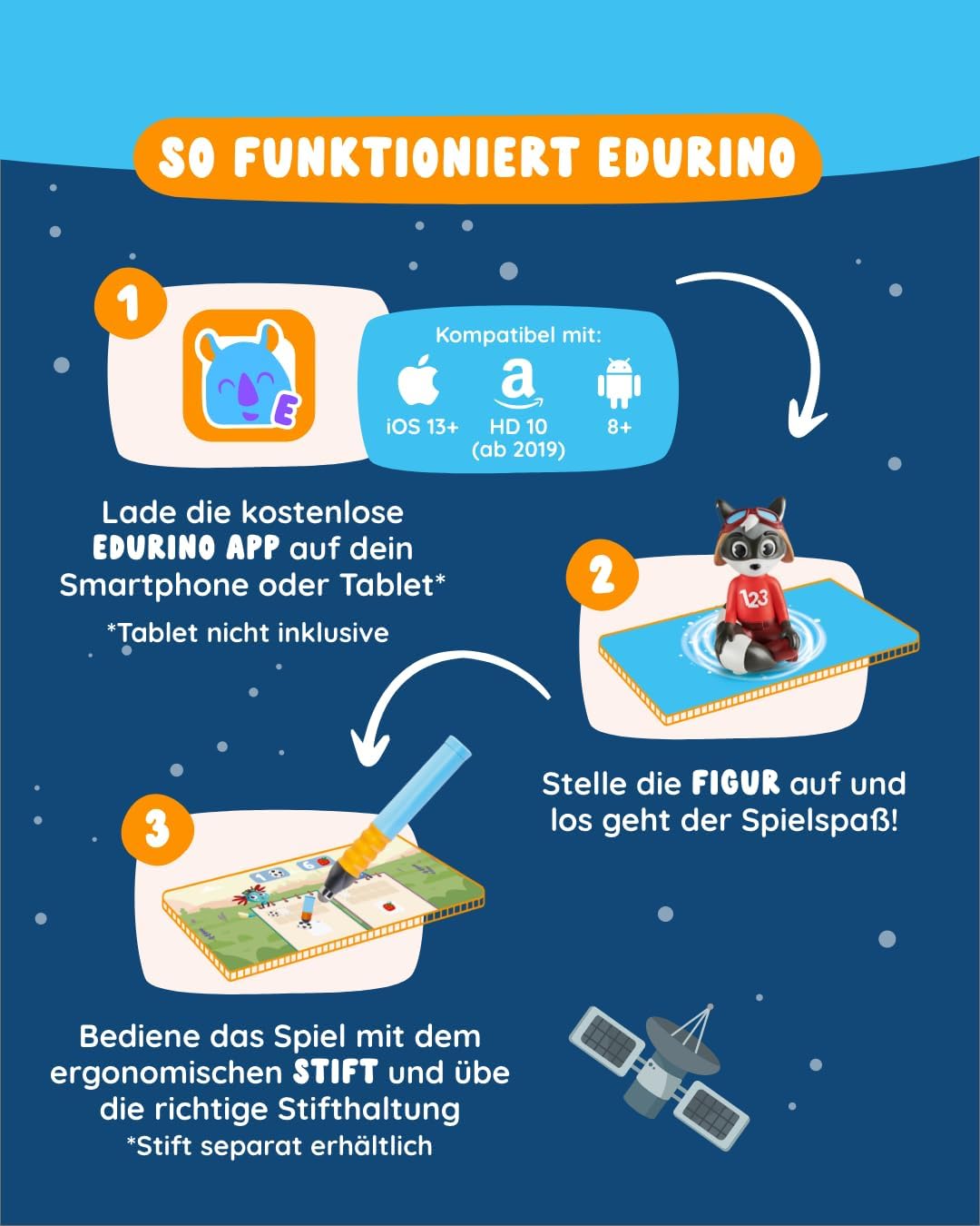 Edurino Figur Robin Erstes Rechnen bis 10 (Stufe 2) ab 4 Jahren inkl. App | Innovatives und digitale