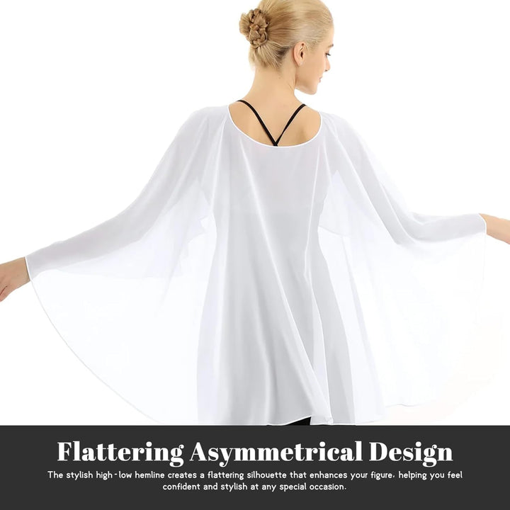Gcroet Chiffon-Umhang für Damen, transparenter Poncho-Schal zum Überziehen für Abendkleider, Hochzei