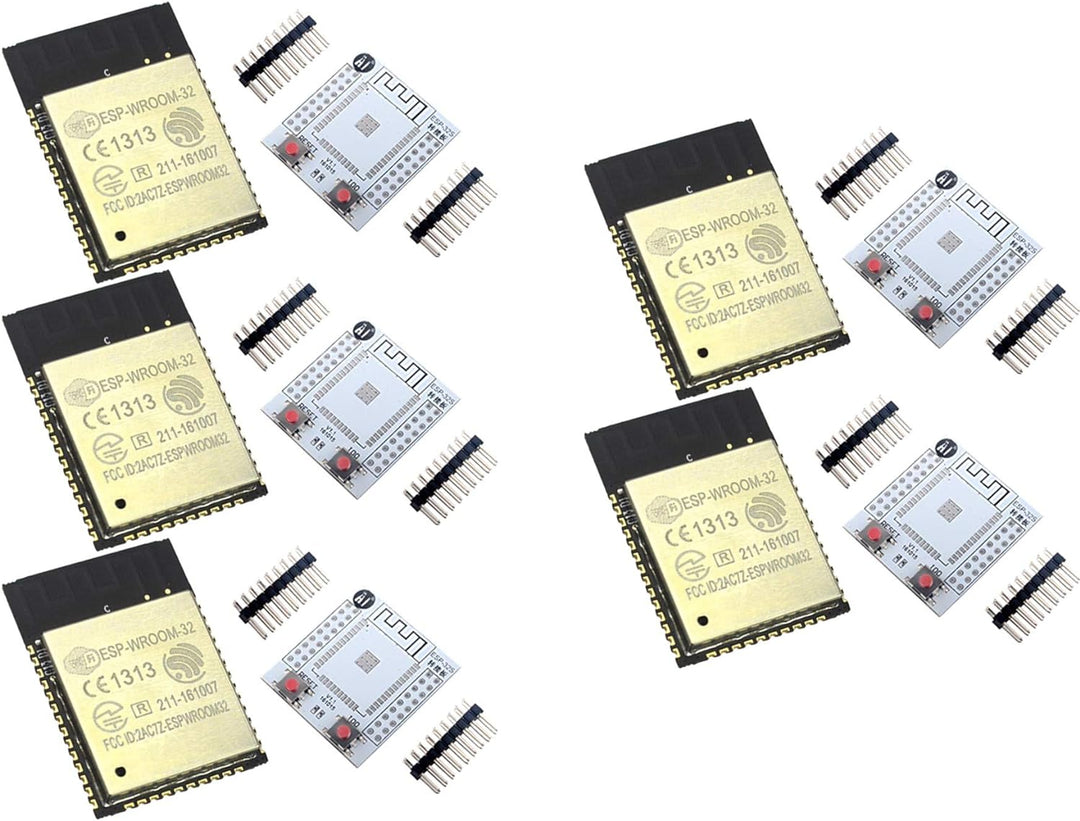 5pcs ESP-WROOM-32 ESP32 ESP-32S ESP-32 Bluetooth and WiFi Dual Core CPU Doit + 5pcs adaptador Board