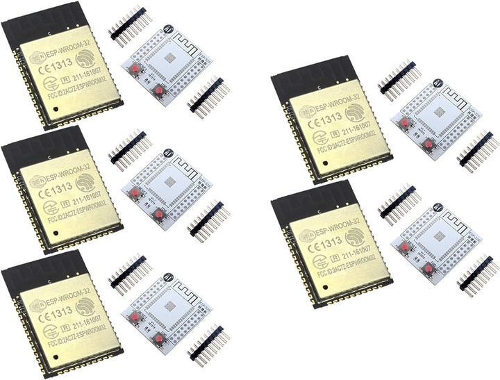 5pcs ESP-WROOM-32 ESP32 ESP-32S ESP-32 Bluetooth and WiFi Dual Core CPU Doit + 5pcs adaptador Board