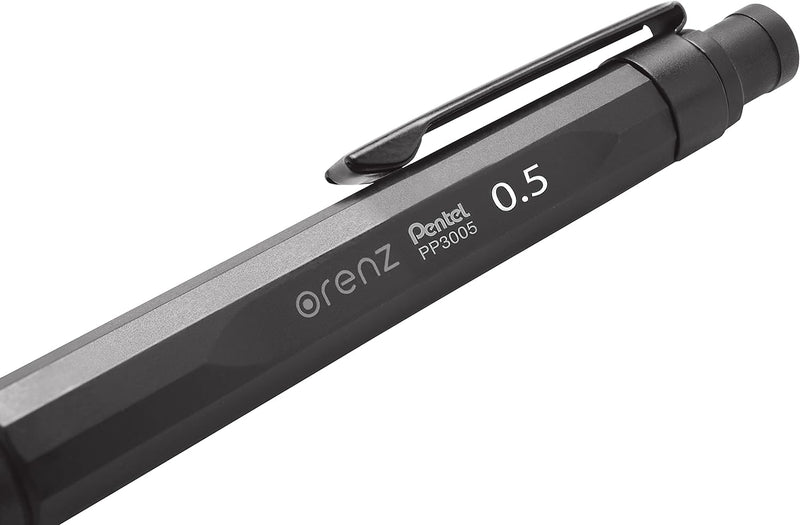 Pentel PP3005-A ORENZNERO Druckbleistift mit automatischem Minenvorschub, bruchsichere Mine, schwarz