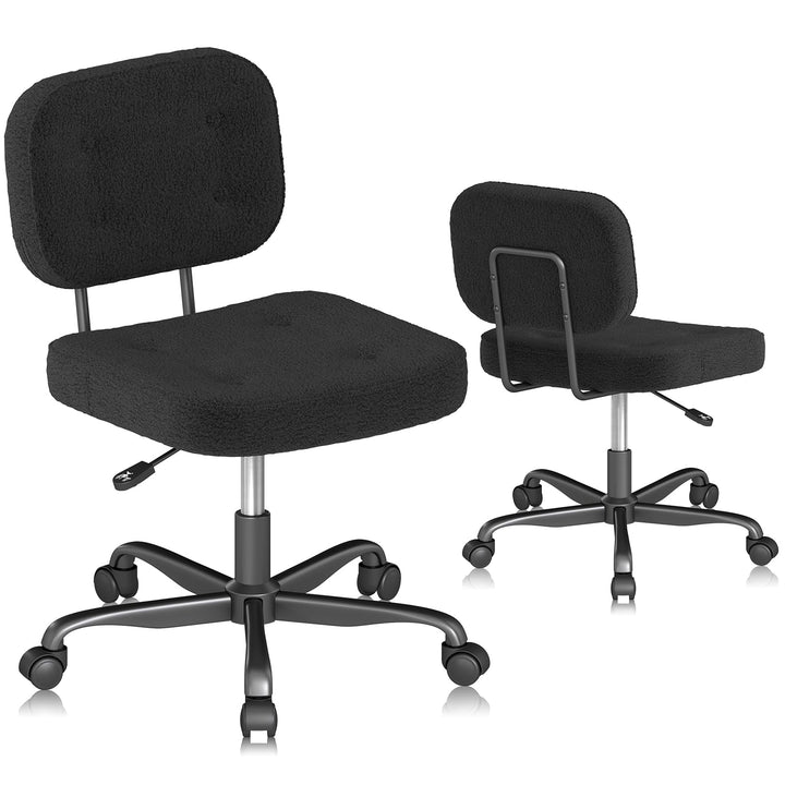 AnyGod Schreibtischstuhl ohne Armlehne, Kompakter Drehstuhl mit Rollen & Höhenverstellbar, Ergonomis