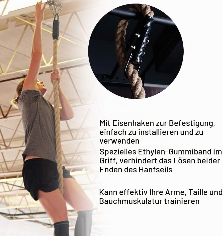 Alomejor Kletterseile Im Fitnessstudio, 3M 38MM Arm Power Trainingsseil Stärken Sie das Muskel Power