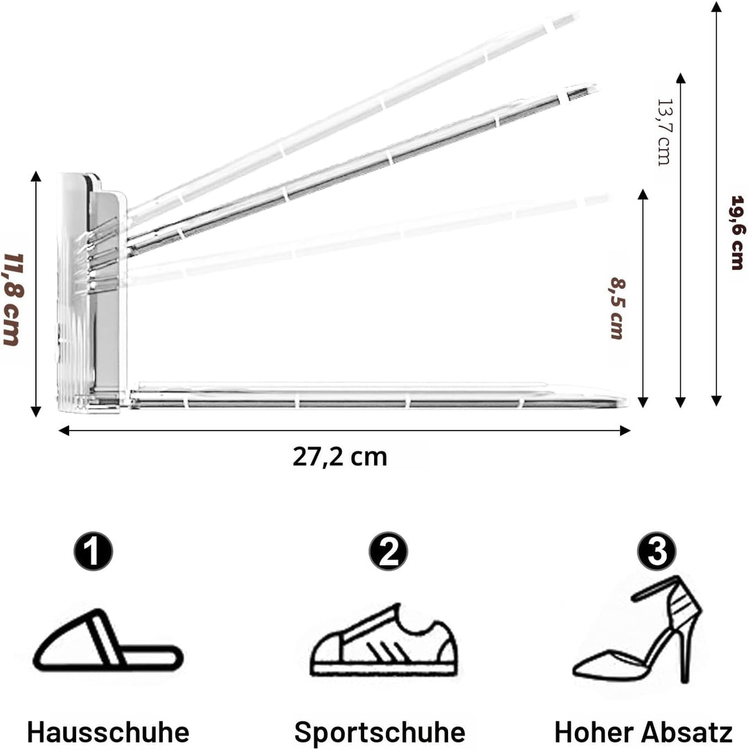 Transparente Schuhstapler 6 Stück schuhstapler platzsparend Platzsparender Schuhorganizer für den Sc