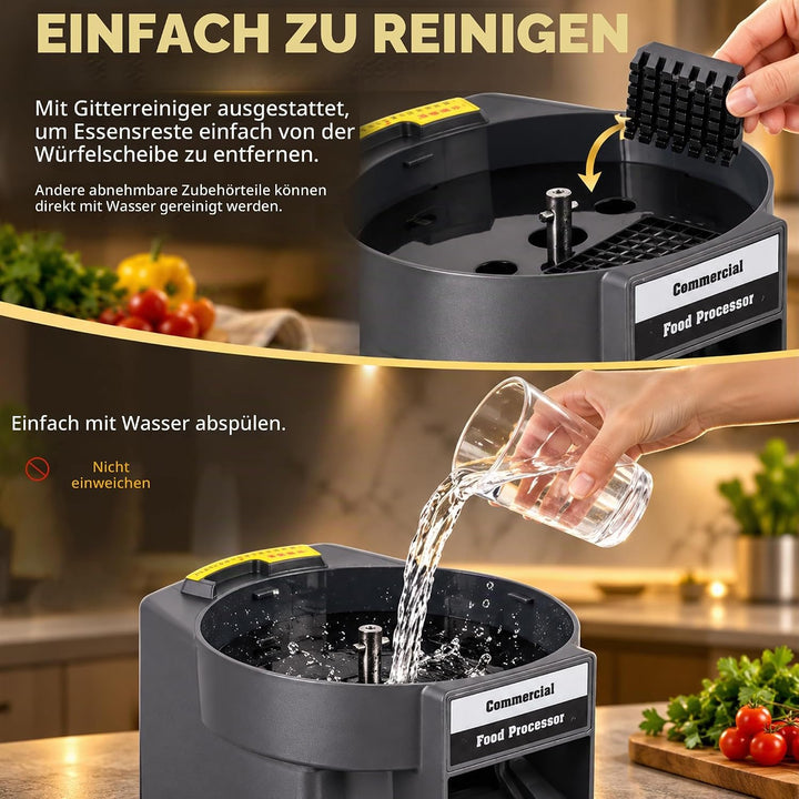 Elektrischer Gemüseschneider Würfel mit 3 Klingen
