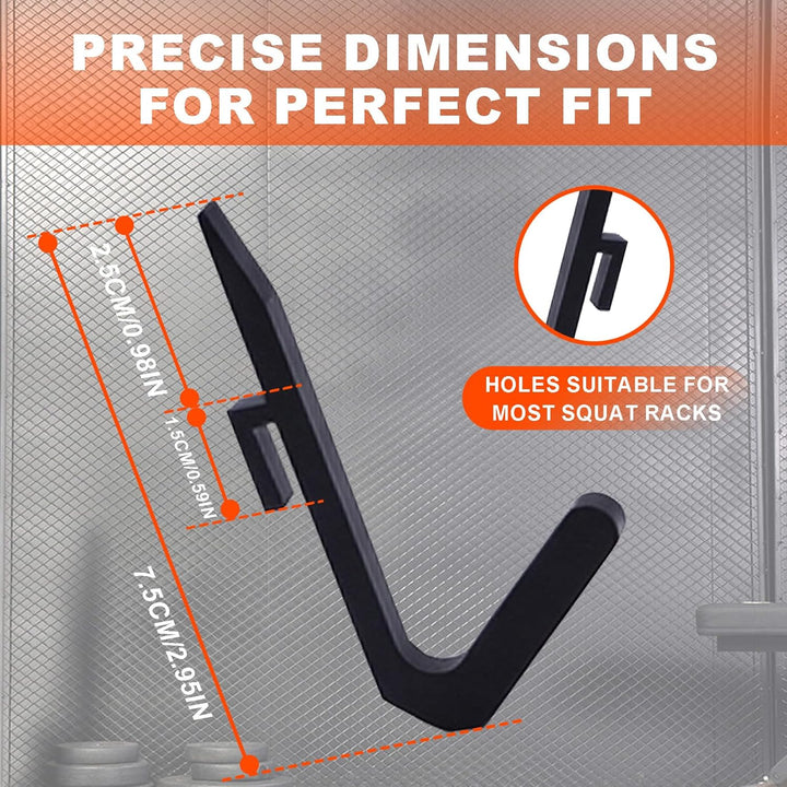 J Bryant Squat Rack Haken für 5/8" & 1" Löcher, Pulverbeschichtete Stahl-Halterung mit Distanzstück,