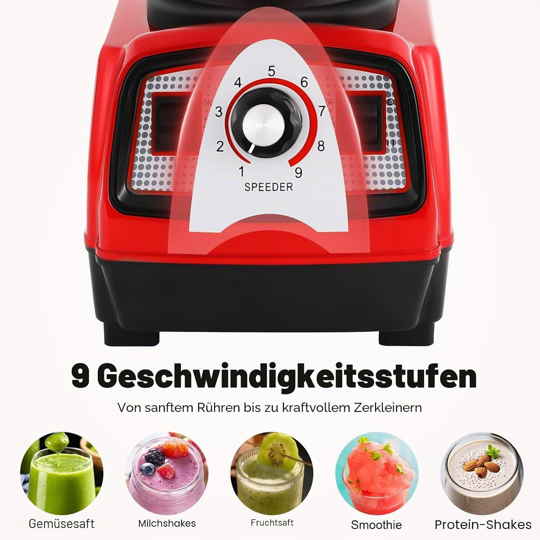 2200W Profi Standmixer 4L - Hochleistungs Mixer für Smoothies, Crushed Ice &amp; Fleisch - Grossvolumige