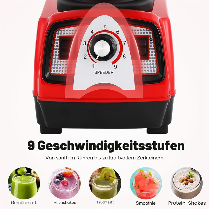 2200W Profi Standmixer 4L - Hochleistungs Mixer für Smoothies, Crushed Ice &amp; Fleisch - Grossvolumige
