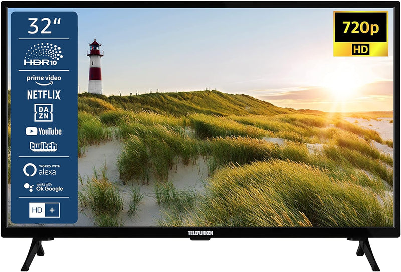 TELEFUNKEN XH32SN550S 32 Zoll Fernseher/Smart TV (HD Ready, HDR, Triple-Tuner) - Inkl. 6 Monate HD+