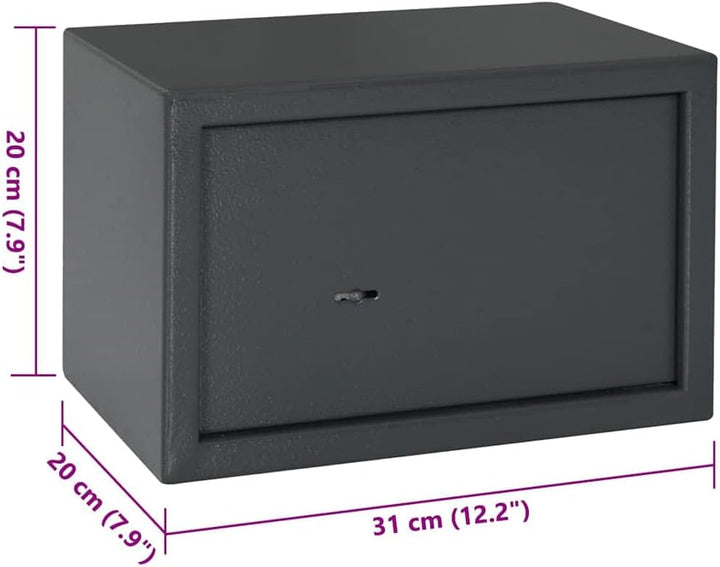 vidaXL Safe Box mit Schloss Dunkelgrau 31 x 20 x 20 cm Stahl, Heimarbeitsplatz Safe, robuster Sicher