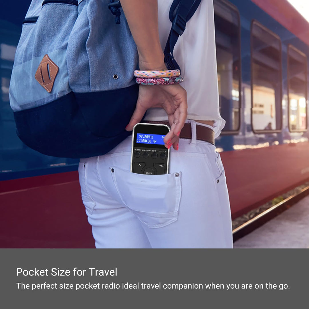 MangoKit Kleines Tragbares Mini DAB/DAB+/UKW-Radio,Digitales Taschenradio mit Kopfhörer,Wiederauflad