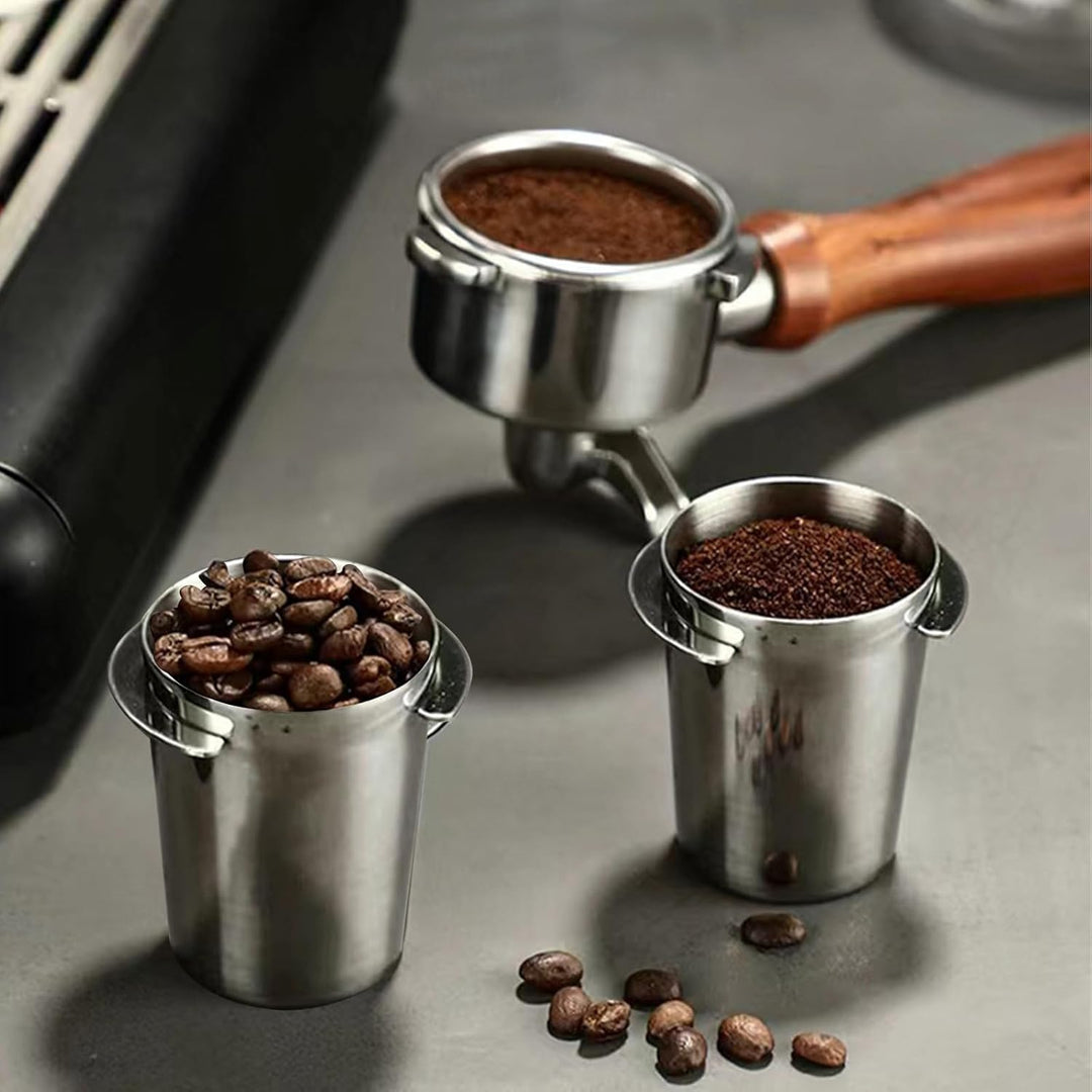 54mm Dosierbecher, Barista Zubehör Coffee Dosing Cup aus Edelstahl, Siebträger Zubehör Kaffee Dosier