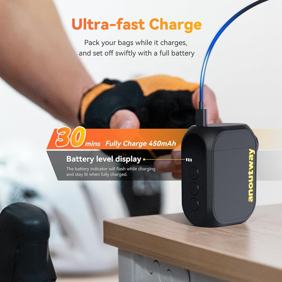 Tiny Pump Mini Fahrradpumpe, Elektrische mit Digitalem Manometer | Elektrische Luftpumpe Klein Fahrr
