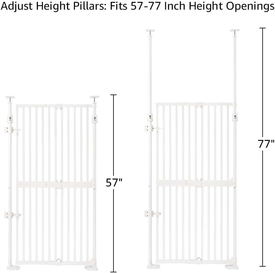 uunipaws Fensterschutzgitter 145 cm extra hoch, ohne Bohren, automatisch schliessend, für Katzen & H