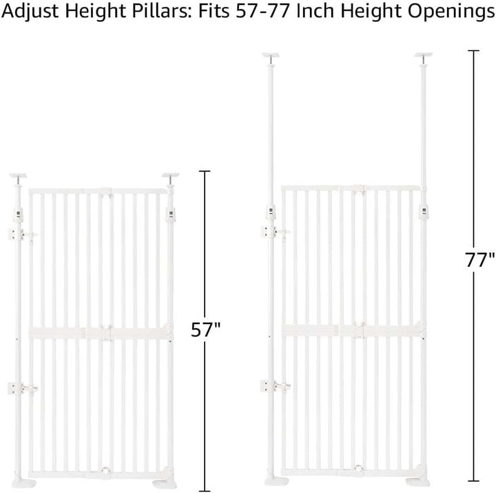 uunipaws Fensterschutzgitter 145 cm extra hoch, ohne Bohren, automatisch schliessend, für Katzen & H