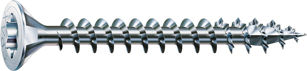 SPAX 1191010500605 Universal, Senkkopf, T-STAR plus, 4CUT, MULTI-Kopf, Vollgewinde, Galvanisch blank