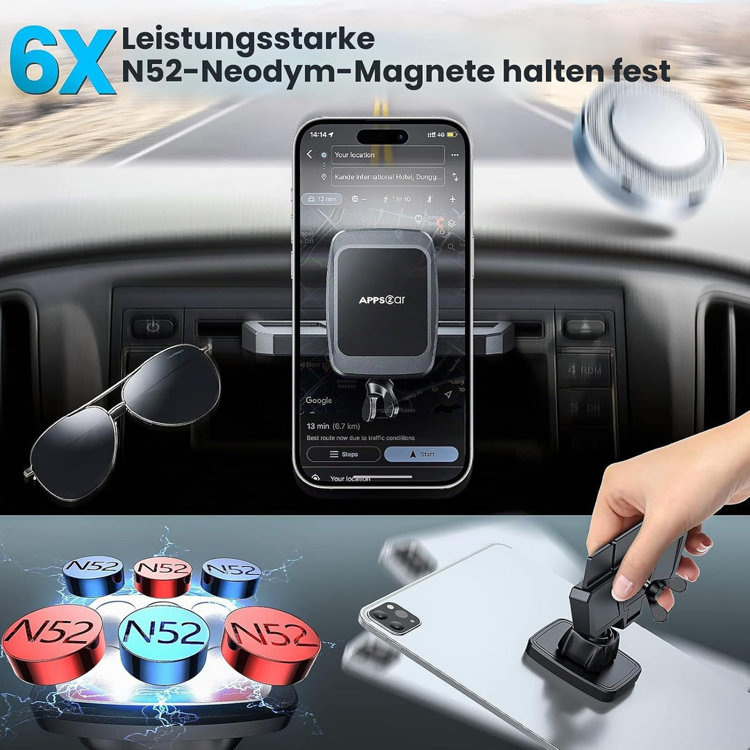 APPS2Car Magnetischer Universal-CD-Telefonhalter Auto, CD-Telefonhalter mit CD-Schlitz,Handyhalter C