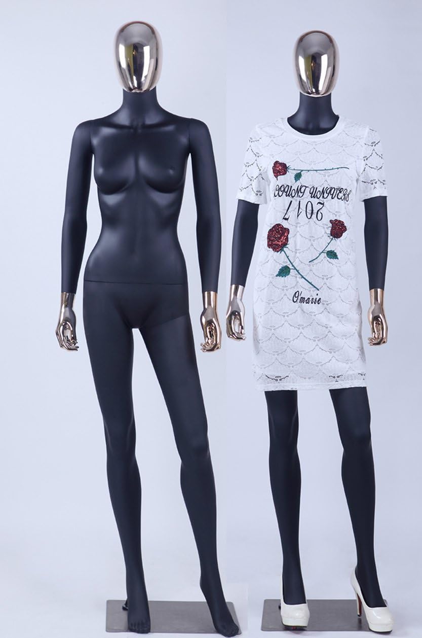 schöne abstrakte DF7*8D Frau schwarz Matt lackierte Schaufensterpuppe Galvanik Kopf und Hände Neu Mä