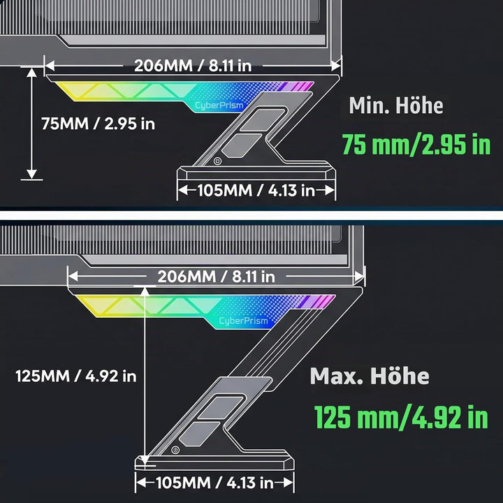 ARGB GPU Halterung, Anti Sag Grafikkartenhalter für RTX 4090 5090, Verstellbare Grafikkarte Stütze A