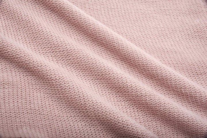 ZLYC Damen Weiche Schlichte Poncho Capes Retro Cardigans Pullover Rose, Rose