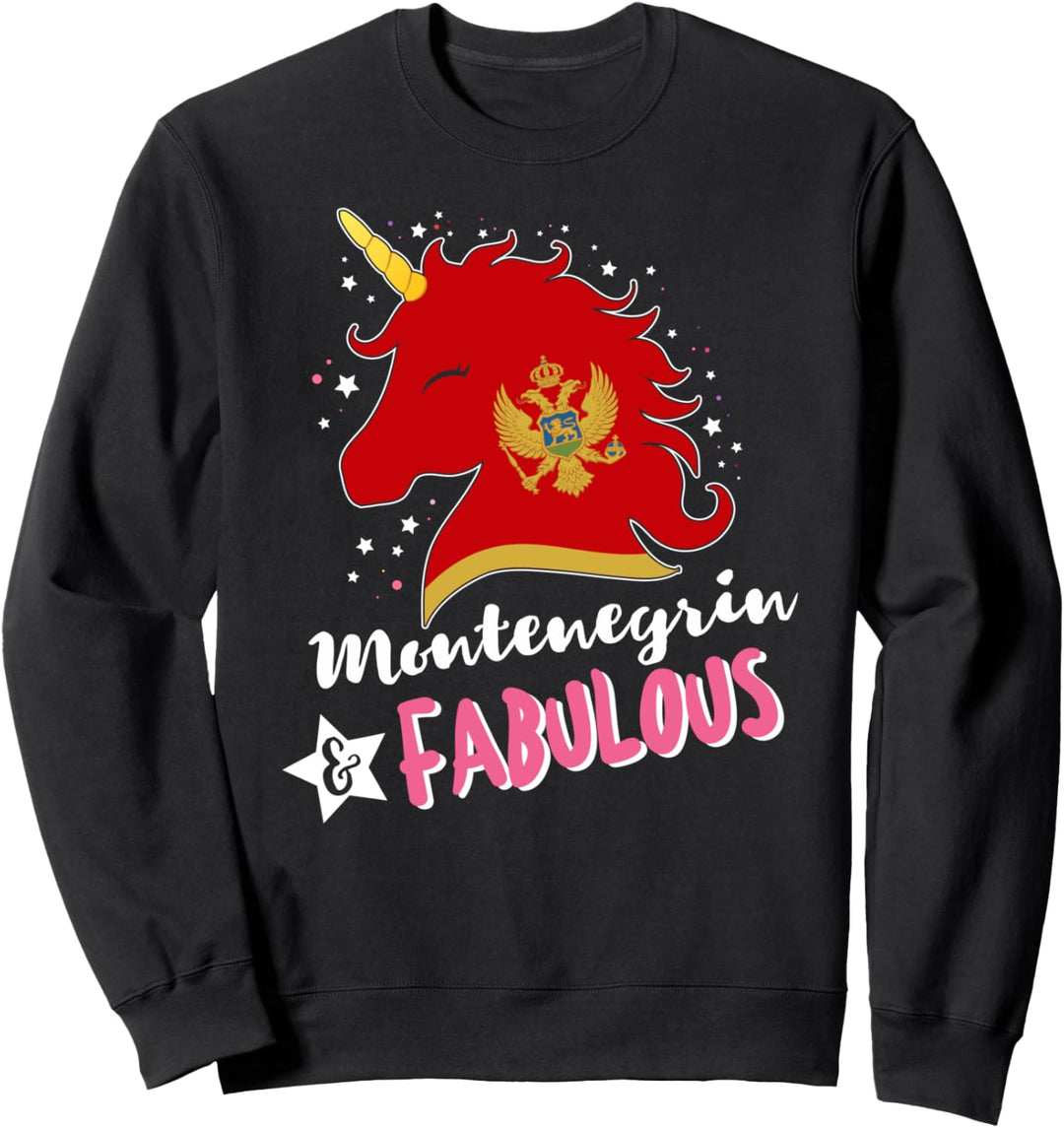 Montenegrinisches Einhorn Montenegro Flagge Sweatshirt