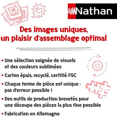 Nathan 87790 Puzzle mit Haarkugeln & Wollknäuel 1500 Teile