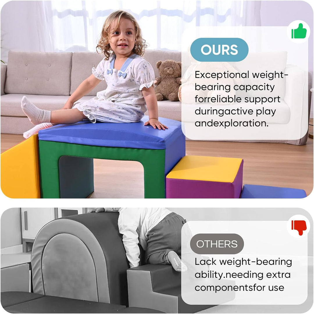 MINENICE Kinder Schaumstoffbausteine, grosse Schaumstoffbausteine, Indoor-Kletterblöcke, Kinderklett