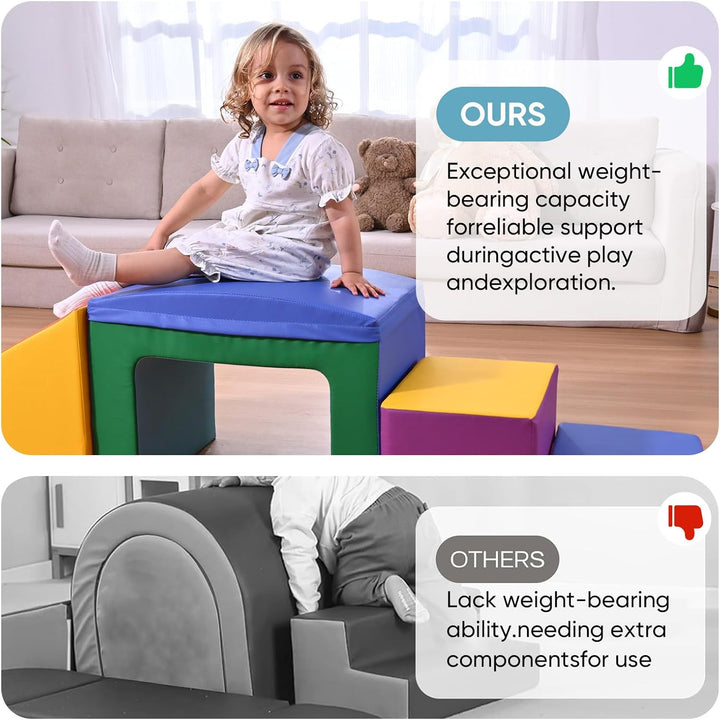 MINENICE Kinder Schaumstoffbausteine, grosse Schaumstoffbausteine, Indoor-Kletterblöcke, Kinderklett