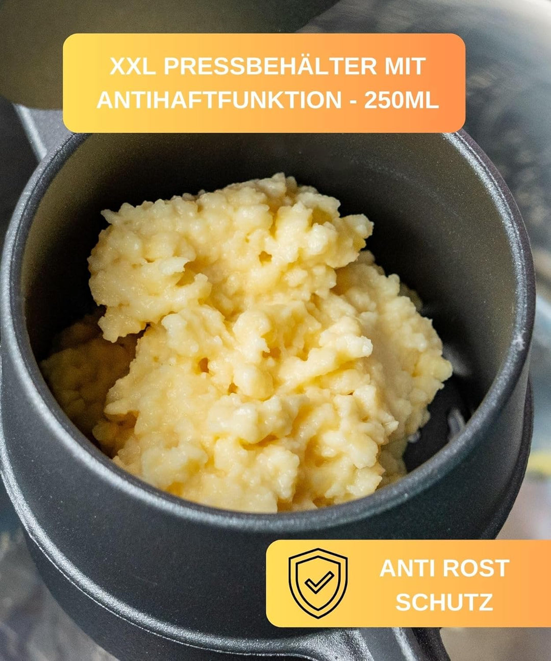 Thiru Spätzlepresse Premium - Kartoffelpresse mit Auflagerasten - Ideal für Spätzle, Kartoffeln, Säf