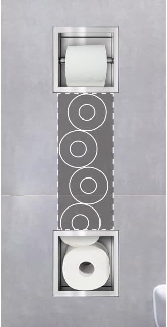 Balneo Toilettenpapierhalter mit Magazin für 6 Rollen Einbaumontage, aus Edelstahl, 74x20,8x14,75 cm