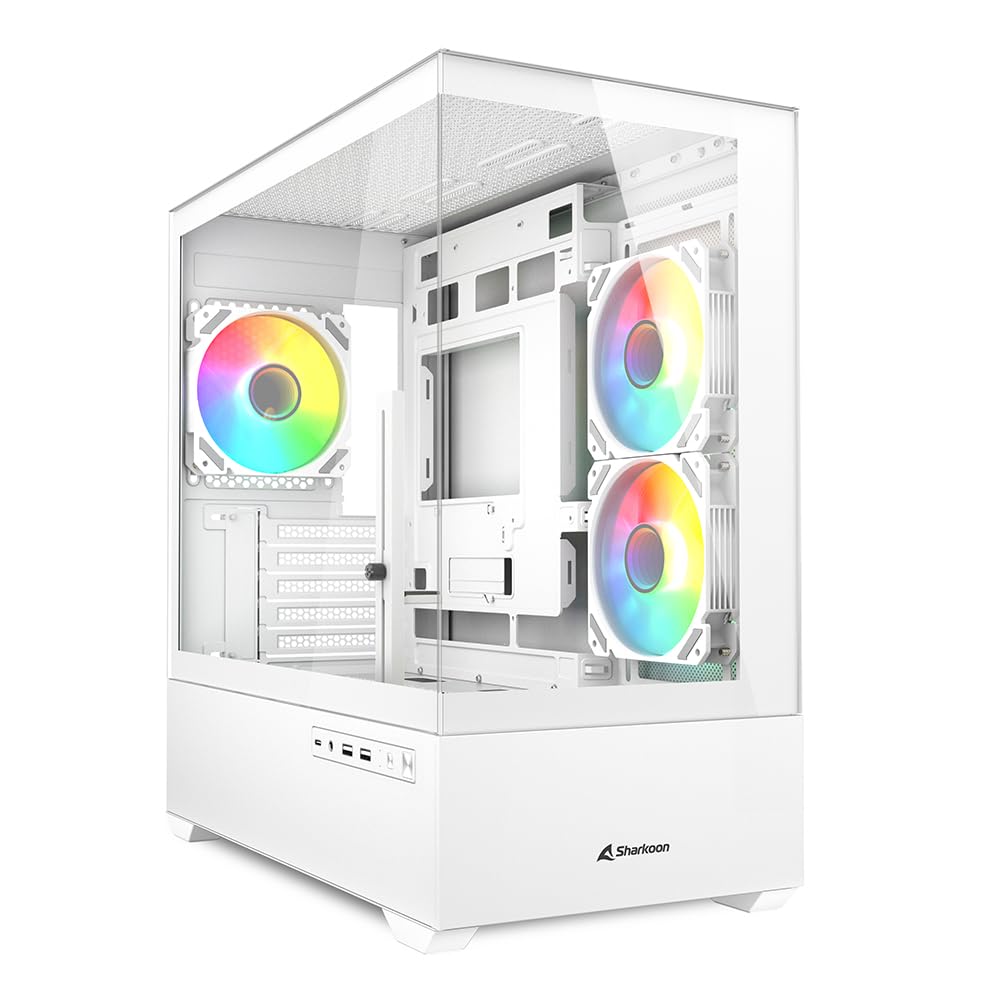 Sharkoon MK6 RGB PC Gehäuse, Micro-ATX, Weiss
