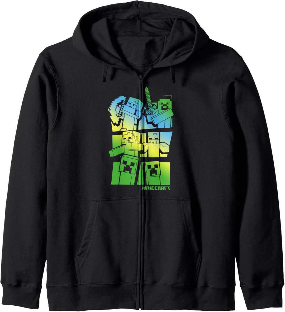 Minecraft Story Gradient Blue Green Kapuzenjacke