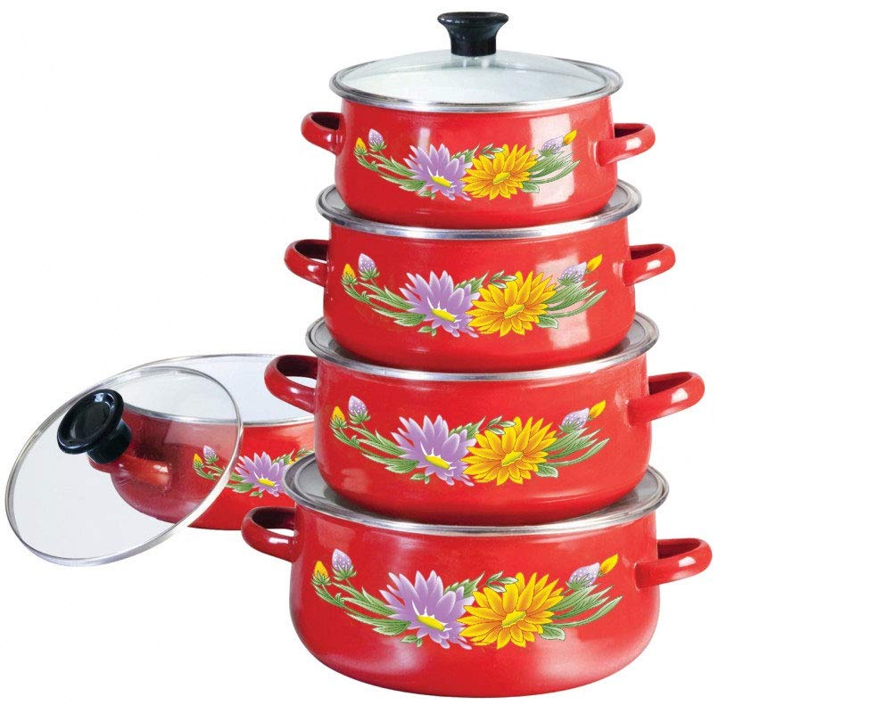 Topfset Emaille Geschirr Kochtopfset 10 Teile Klausberg KB-7170