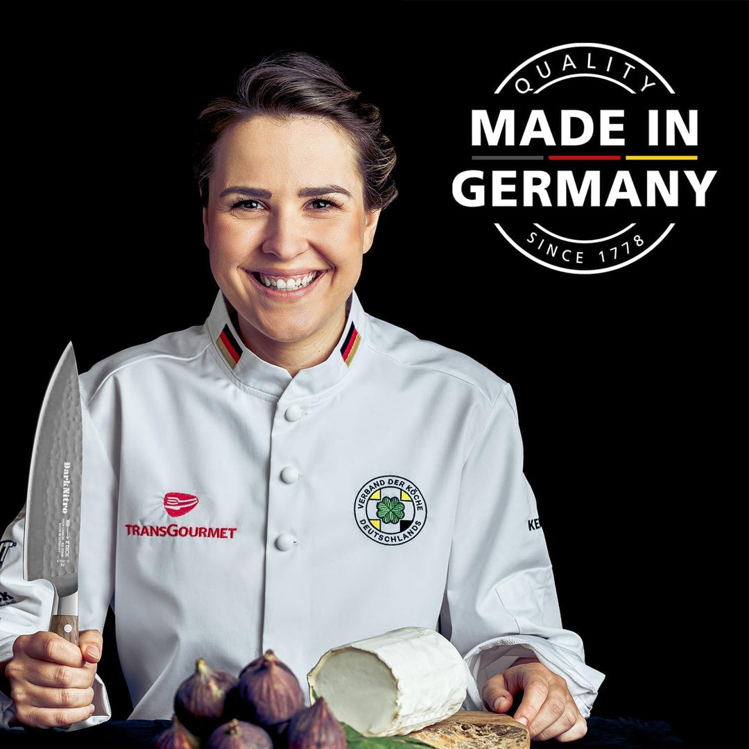 F. DICK DarkNitro Santoku Messer (Küchenmesser/Kochmesser für die asiatische Küche, Griff aus Eichen