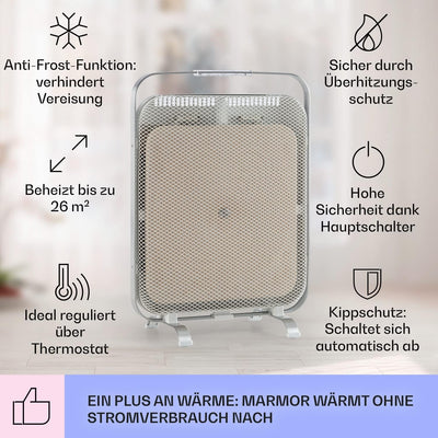 KLARSTEIN HeatPal – Elektroheizung, extra flach, Infrarotheizung, Heizpanel, 1300 W, bis zu 30 m², W