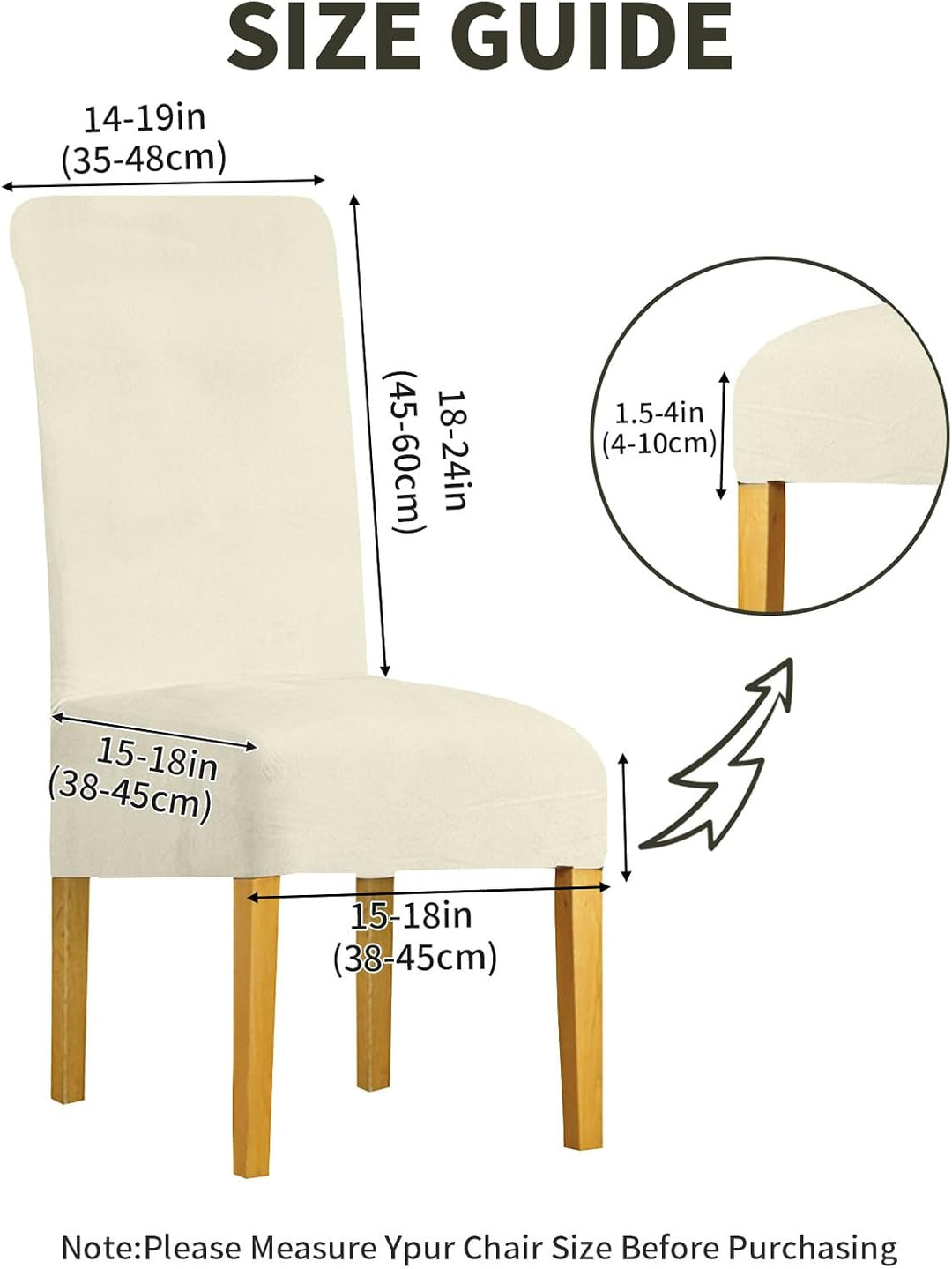 LANSHENG Dehnbare Stuhlhussen für Esszimmerstühle, Stretch-Spandex mit elastischem Band, Stuhlbezug,