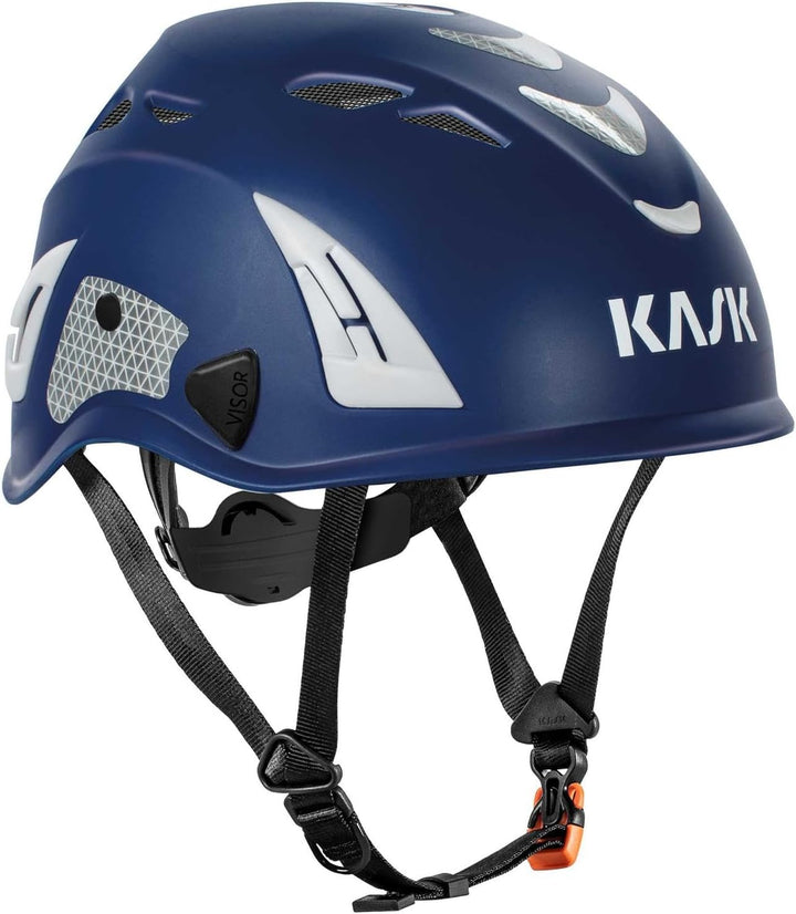 KASK Schutzhelm Superplasma AQ HI VIZ - Arbeitsschutzhelm, Drehrad, Reflexstreifen, EN 397 Dunkelbla