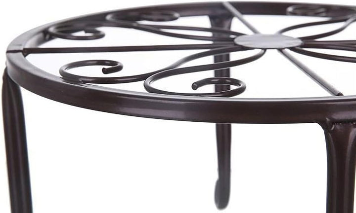 Tosnail 4 Stück Pflanzenständer für Blumentöpfe, Metall, Schwarz, rund Blumentopfständer, Heimpflanz