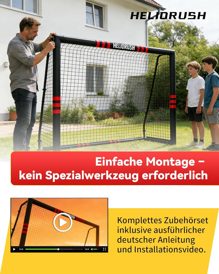 Fussballtor für Garten Kinder - 32mm Stahlrahmen & EPE-Polsterung, Wetterfestes Tor Set mit 33-lagig