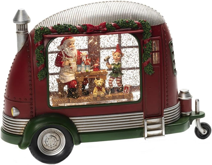 Konstsmide Karavan Weihnachtswerkstatt, wassergefüllt, mit an/aus Schalter, 5h Timer, kombinierbar m