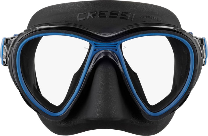 CRESSI Unisex-Adult Quantum + Itaca Ultra Dry Combo Schnorcheln Set Einheitsgrösse Schwarz/Blau, Ein