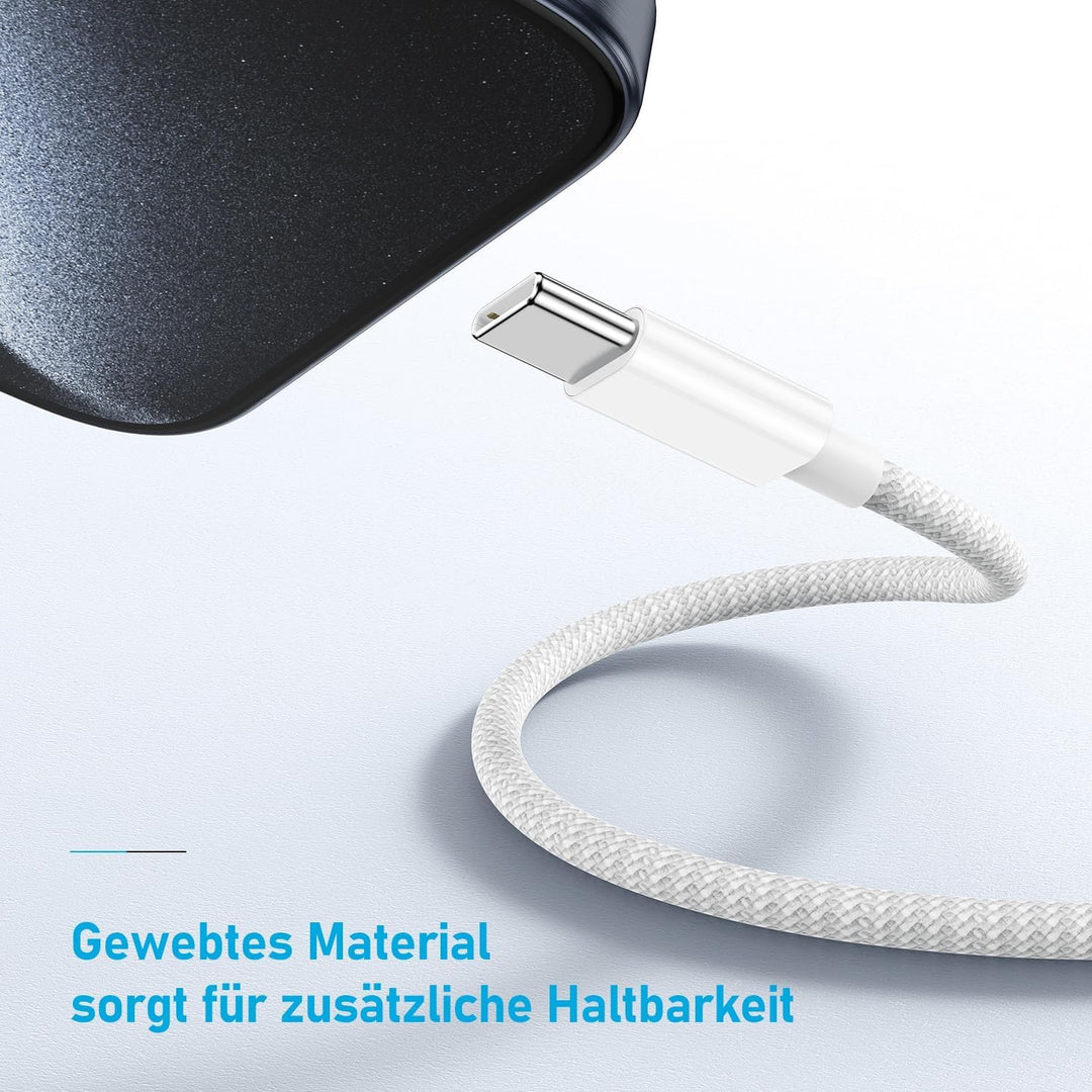 USB C Ladegerät mit Kabel，2Pack 20W USB C Schnellladegerät mit 2M USB C Ladekabel for für Apple iPho