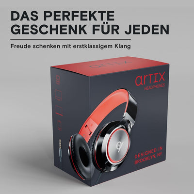 ARTIX CL750 On Ear Kopfhörer mit Kabel, Mikrofon & Lautstärkeregler – Bügelkopfhörer für PC, Handy u