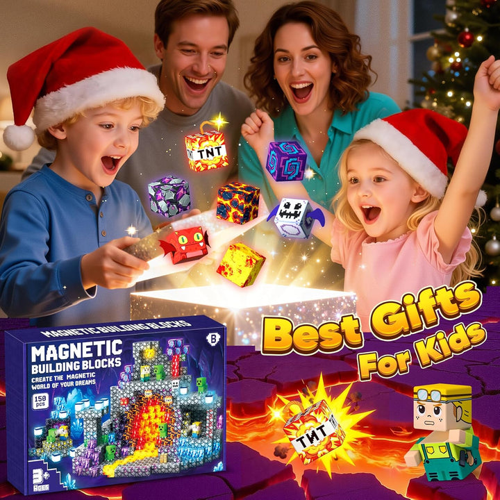Magnetische Bausteine - 150 Teile Magnetbausteine Magnetspielzeug, Magnetische Bauwelt Spielzeug Mag
