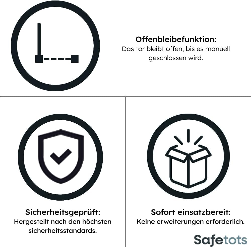 Bettacare Extra Tall Druckmontierte Premium Haustiergitter, 75cm - 84cm, Weiss, Druckmontierte Trepp