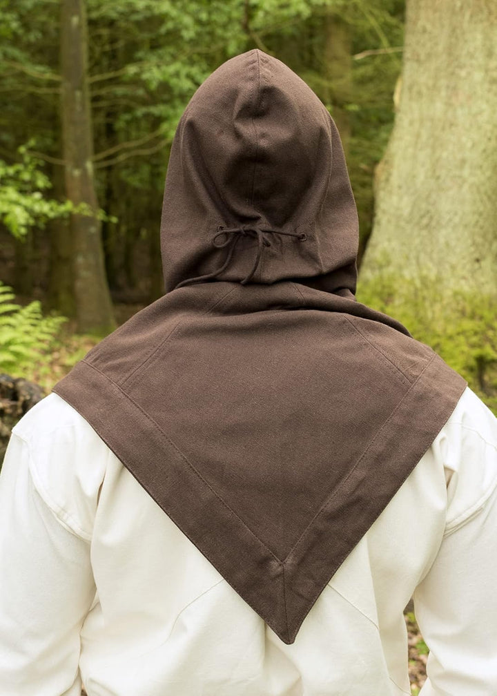 Battle-Merchant Mittelalter Gugel Skjoldehamn Damen Herren Baumwolle | Wikinger LARP Kapuze Kostüm K