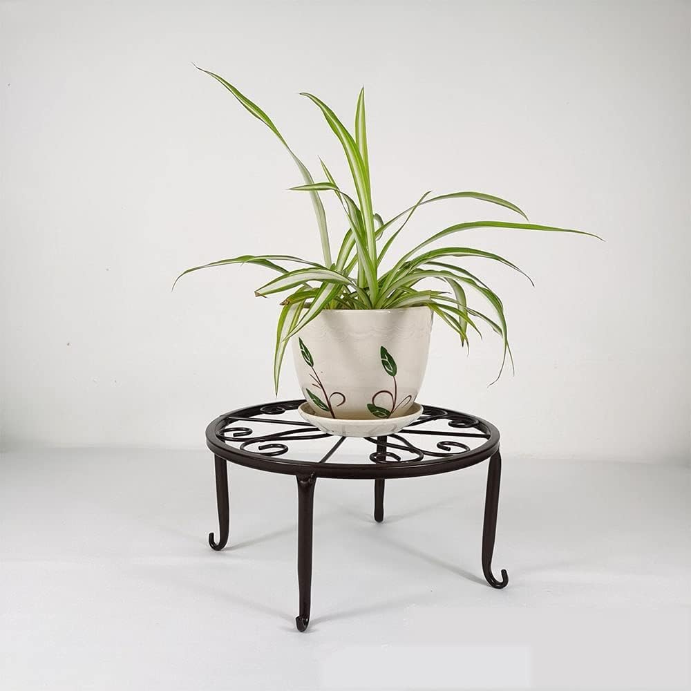 YANJINGHE 2 Pieces Flower Stool Plant Stand, Flower Stands, Retro Design, Round, Wrought Iron, Flowe