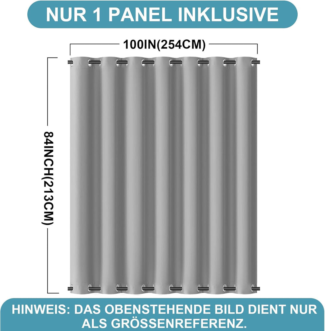 Lapalife Outdoor Vorhang Wasserdichter extra breit Oben und unten mit Ösen,B254XH213cm Wetterfest Ou