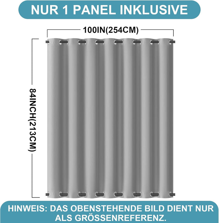 Lapalife Outdoor Vorhang Wasserdichter extra breit Oben und unten mit Ösen,B254XH213cm Wetterfest Ou