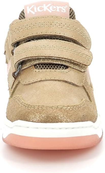 Kickers Unisex Kinder Kalido Sneaker 34 EU Beige Rosa Glitzer, 34 EU Beige Rosa Glitzer